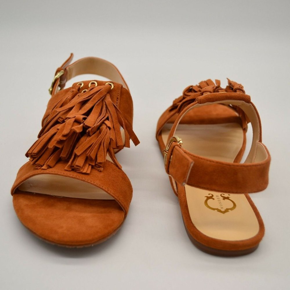 C Wonder Womens Jessica Fringed Sandal Brown NEW - Picture 3 of 6
